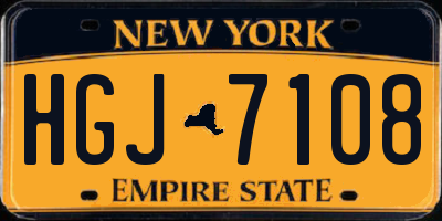 NY license plate HGJ7108
