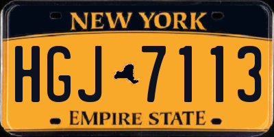 NY license plate HGJ7113