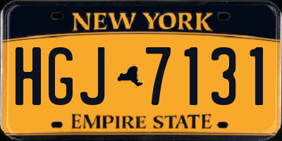 NY license plate HGJ7131