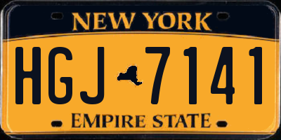 NY license plate HGJ7141