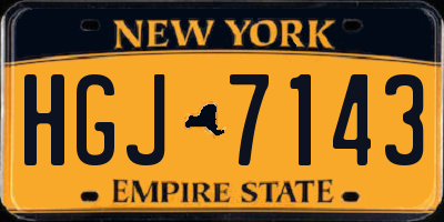 NY license plate HGJ7143