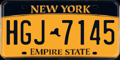 NY license plate HGJ7145