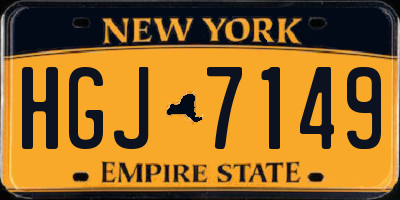 NY license plate HGJ7149