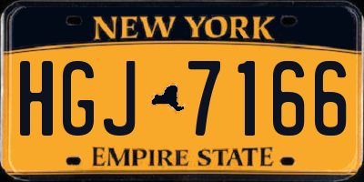 NY license plate HGJ7166