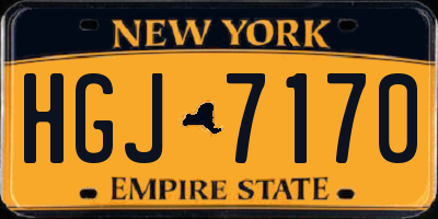 NY license plate HGJ7170