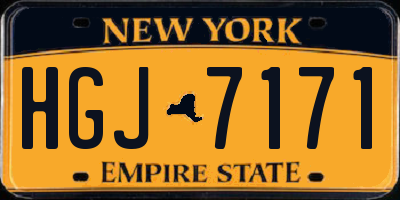 NY license plate HGJ7171