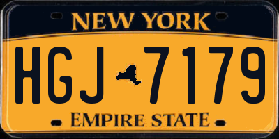 NY license plate HGJ7179