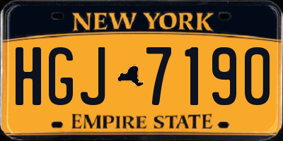 NY license plate HGJ7190