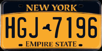 NY license plate HGJ7196