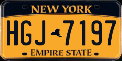 NY license plate HGJ7197