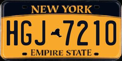 NY license plate HGJ7210