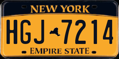 NY license plate HGJ7214