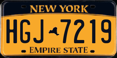 NY license plate HGJ7219