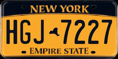 NY license plate HGJ7227