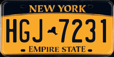 NY license plate HGJ7231