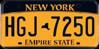 NY license plate HGJ7250