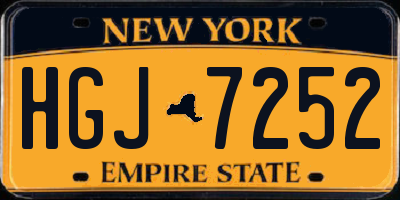 NY license plate HGJ7252