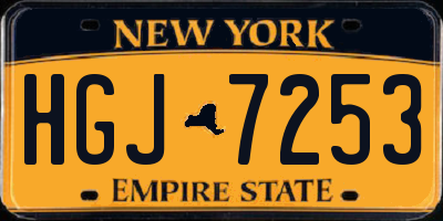 NY license plate HGJ7253