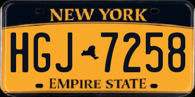 NY license plate HGJ7258