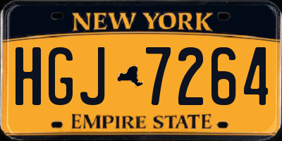 NY license plate HGJ7264