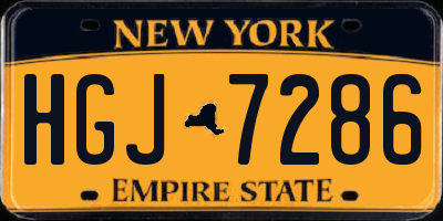 NY license plate HGJ7286