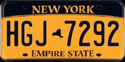 NY license plate HGJ7292