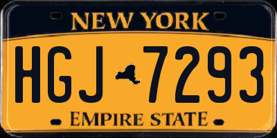 NY license plate HGJ7293