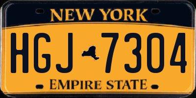 NY license plate HGJ7304