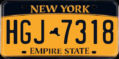 NY license plate HGJ7318