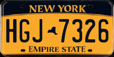 NY license plate HGJ7326