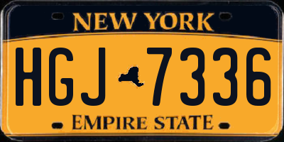 NY license plate HGJ7336