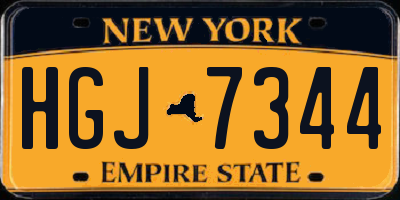 NY license plate HGJ7344