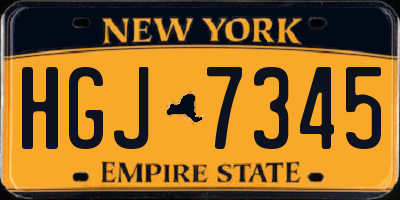 NY license plate HGJ7345