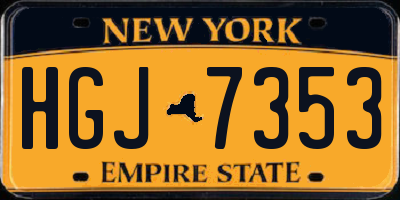 NY license plate HGJ7353
