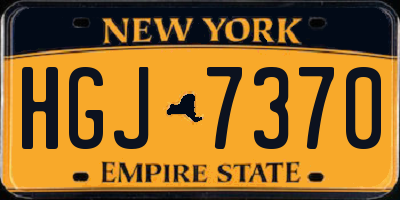 NY license plate HGJ7370