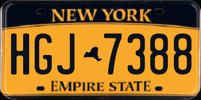 NY license plate HGJ7388