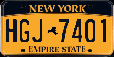 NY license plate HGJ7401