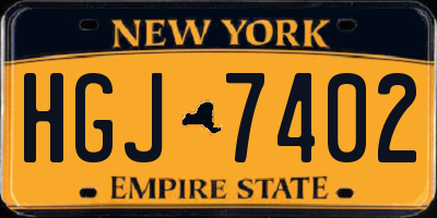 NY license plate HGJ7402