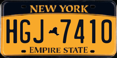 NY license plate HGJ7410