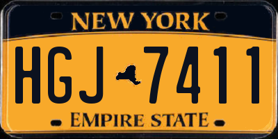 NY license plate HGJ7411