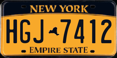 NY license plate HGJ7412