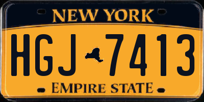 NY license plate HGJ7413