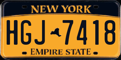 NY license plate HGJ7418
