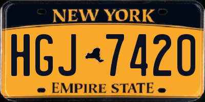 NY license plate HGJ7420