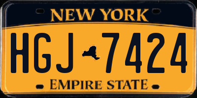 NY license plate HGJ7424