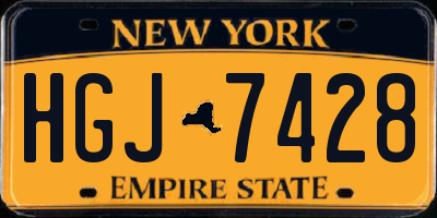 NY license plate HGJ7428