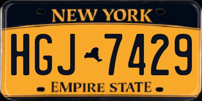 NY license plate HGJ7429
