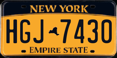 NY license plate HGJ7430