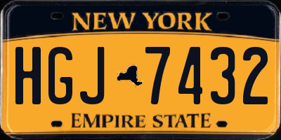 NY license plate HGJ7432