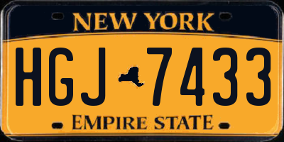 NY license plate HGJ7433